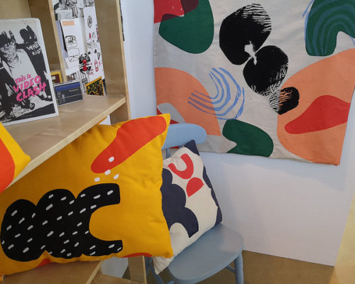 Level 3 Extended Diploma in Art and Design student artwork cushions and surface pattern